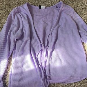 purple cardigan!!